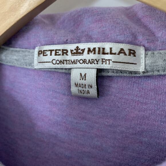 Peter Millar Shirt Mens Medium Purple Contemporary Fit T-Shirt Polo Golf - Picture 2 of 5